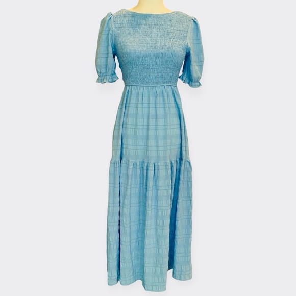 Dresses & Skirts - Lesty Blue Seersucker Midi Dress